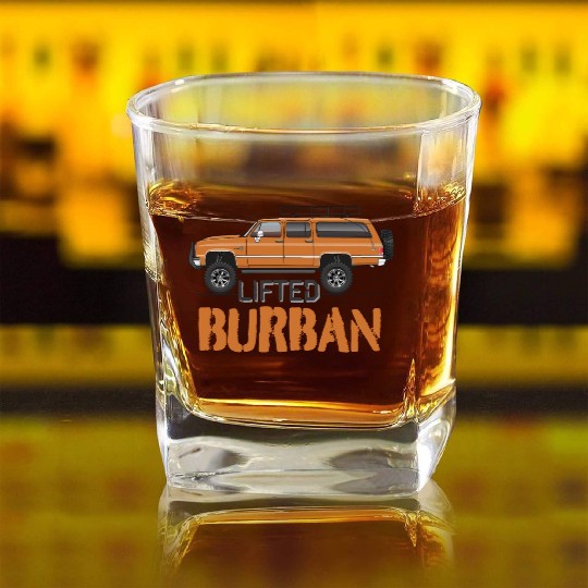 burban Burnt Orange Square Whiskey Glasses