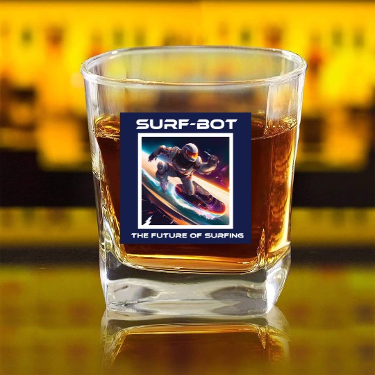 Robot Silver Surfer Square Whiskey Glasses
