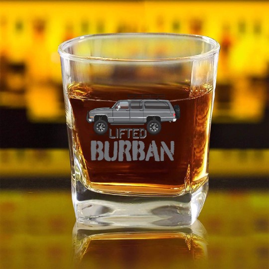 BURBAN Charcoal Square Whiskey Glasses
