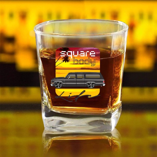 life Midnight Black Square Whiskey Glasses