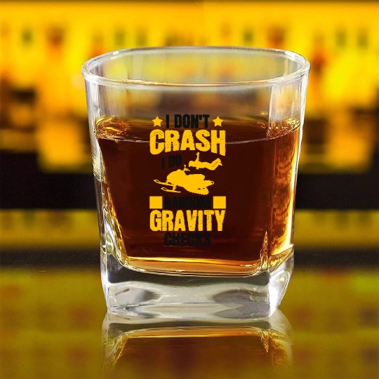 I Don't Crash Snowmobile Motor Sled Snowmobiler Square Whiskey Glasses