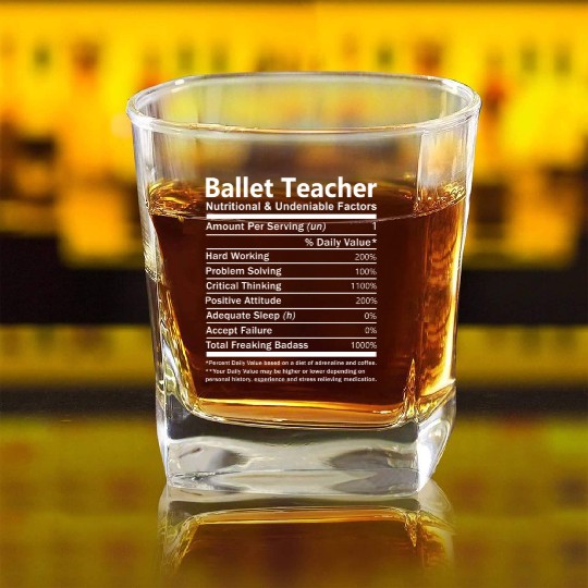 Ballet Teacher Square Whiskey Glasses - Nutritional And Undeniabl
