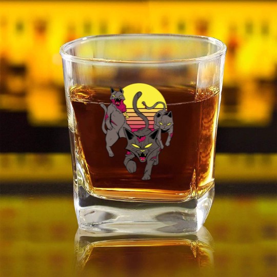 Angry zombie cats Angry zombie cats quote inspirat Square Whiskey Glasses