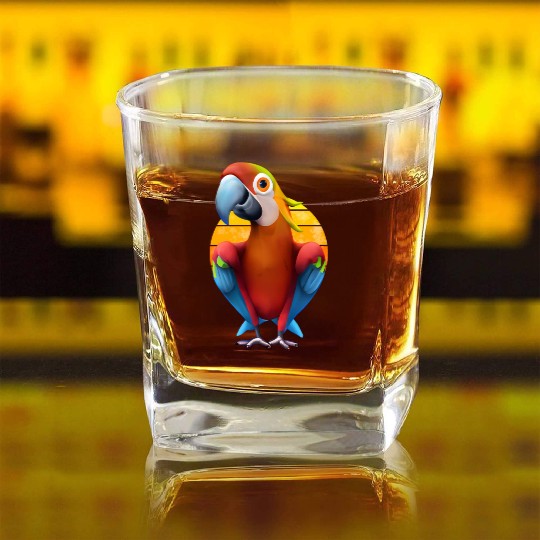 Macaw Square Whiskey Glasses