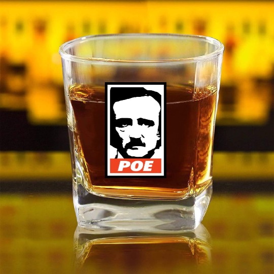 Edgar Allan Poe Square Whiskey Glasses
