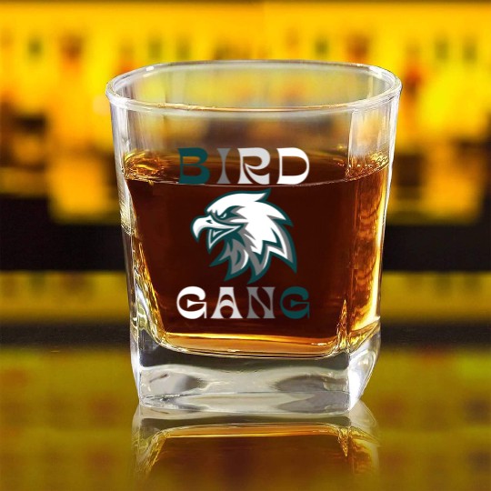 Eagle Bird Gang Funny Philadelphia Square Whiskey Glasses