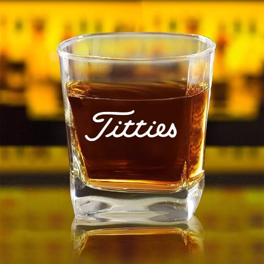 funny golf titties funny saying golfer golfing Square Whiskey Glasses