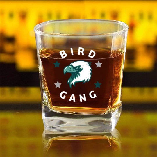 Eagle Bird Gang Funny Philadelphia Square Whiskey Glasses
