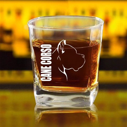 Proud Cane Corso Profile dog mom Square Whiskey Glasses