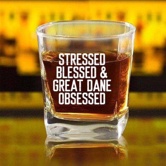 Great Dane Dogs, Great Danes Square Whiskey Glasses