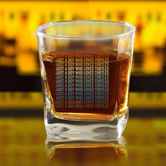 Just A Boy Who Loves Turtles Sea Turtle Lover Square Whiskey Glasses