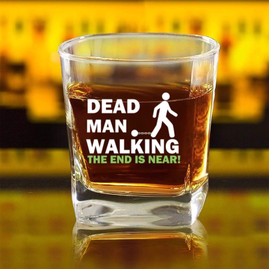 Dead Man Walking Bachelor Party Wedding Groom Square Whiskey Glasses