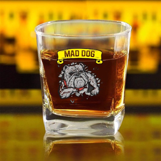 Mad Dog - Pitpull Lover Square Whiskey Glasses