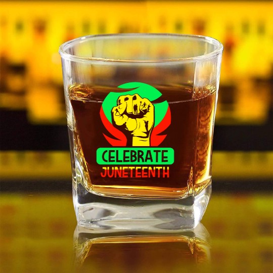 Celebrate Juneteenth 1865 African Black American Square Whiskey Glasses