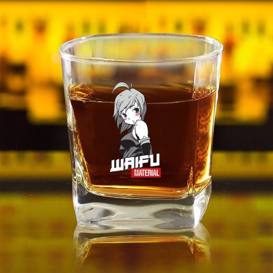 Waifu Material - Anime Manga Wife Square Whiskey Glasses