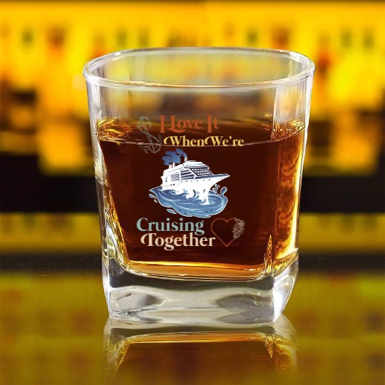 Cruising Together Cruise Vacation Spring Break Square Whiskey Glasses