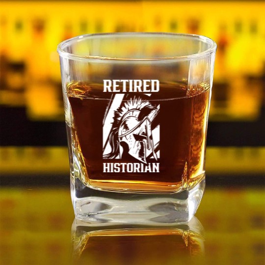 Retired Historian Historic History Teacher Job Square Whiskey Glasses