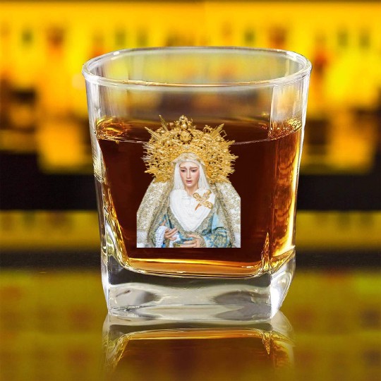 Virgin Mary Mother of Jesus Madonna Square Whiskey Glasses