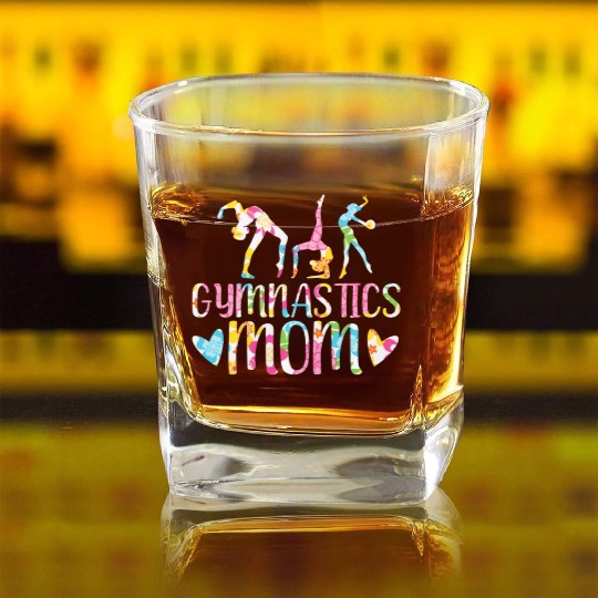 Gymnastics Mom Gymnast I Love Gymnastics Square Whiskey Glasses