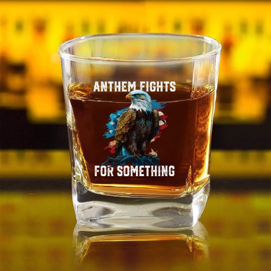 Anthem Fights For Something American Bald Eagle Square Whiskey Glasses