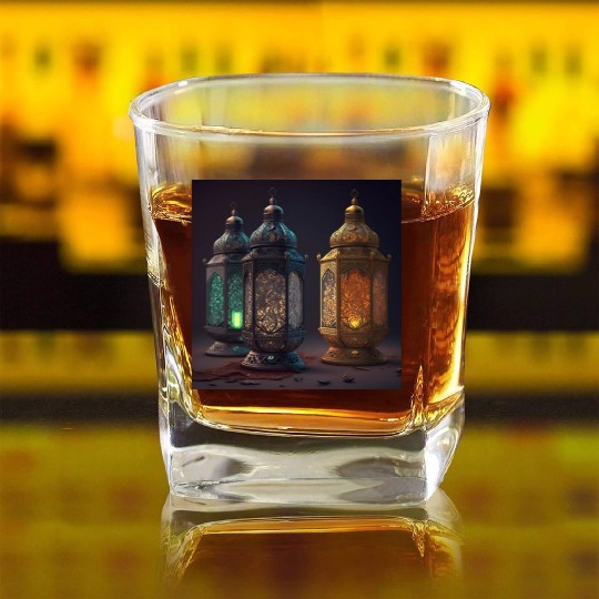 Ramadan lanterns Square Whiskey Glasses