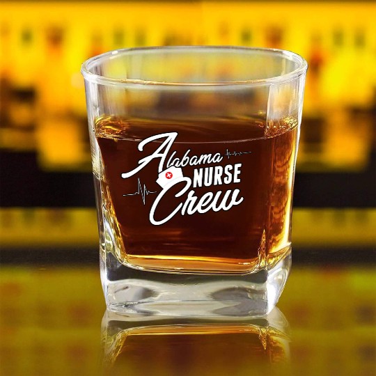 Albm Nurse Wear For Women Girls USA State Pride Square Whiskey Glasses