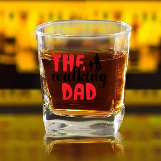 The walking dad Square Whiskey Glasses