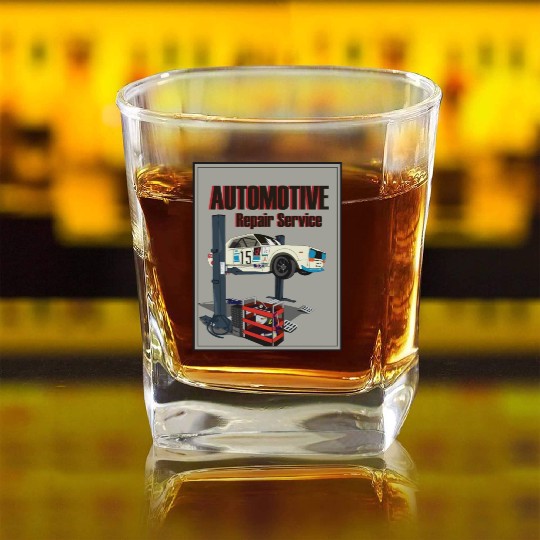 Automotive repair service Square Whiskey Glasses