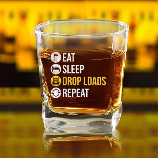 Trucker Accessories for Truck Driver Diesel Lover Square Whiskey Glasses