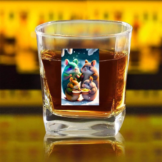 Cute Totoro Square Whiskey Glasses