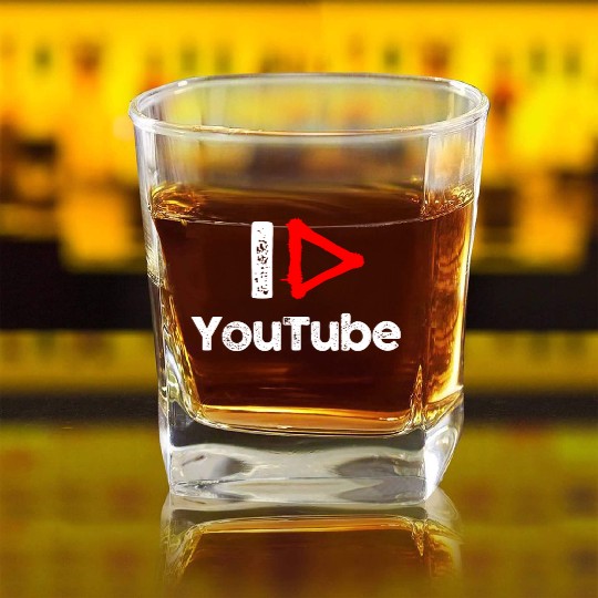 I love YouTube Square Whiskey Glasses