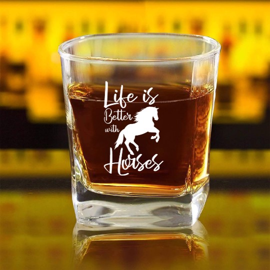 Horse Riding Endurance Riding Square Whiskey Glasses