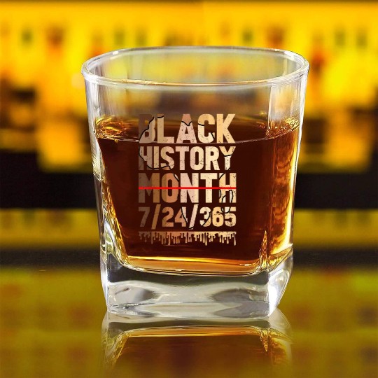 Black History Month Juneteenth BLM Black History 3 Square Whiskey Glasses
