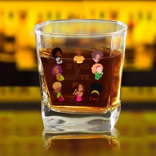 My Black Is Beautiful Square Whiskey Glasses
