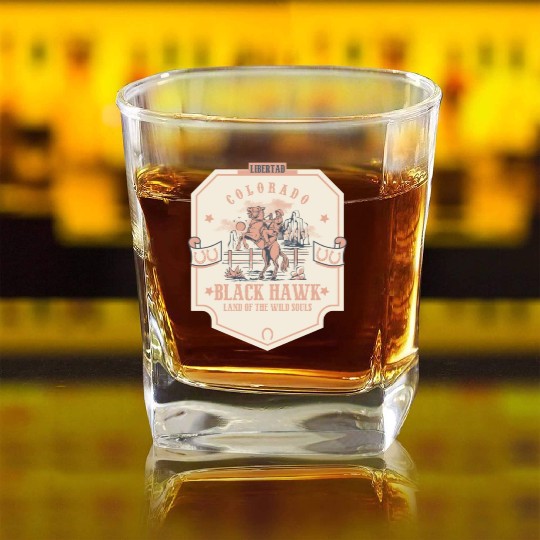black hawk colorado wild west town Square Whiskey Glasses