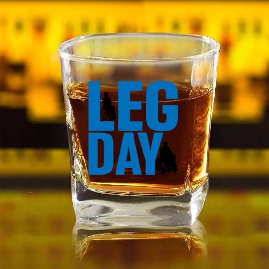 Leg Day Handicapped Wheelchair 24 Square Whiskey Glasses