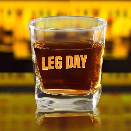 Leg Day Handicapped Wheelchair 25 Square Whiskey Glasses