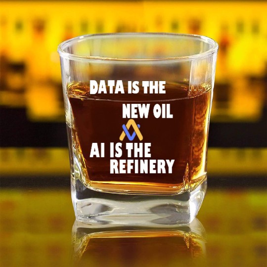 AI, Data New Oil, Artificial Intelligence T-shit Square Whiskey Glasses