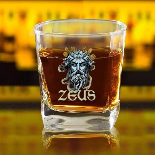 Greek God Zeus Greece Ancient Mythology Square Whiskey Glasses