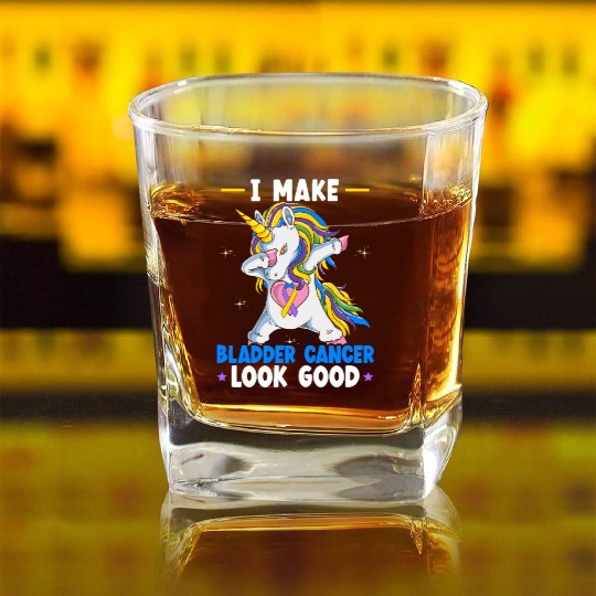 Bladder Cancer Warrior Bladder Cancer Awareness Square Whiskey Glasses