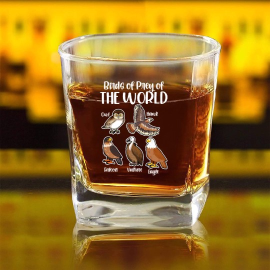 Birds of Prey Of The World Square Whiskey Glasses