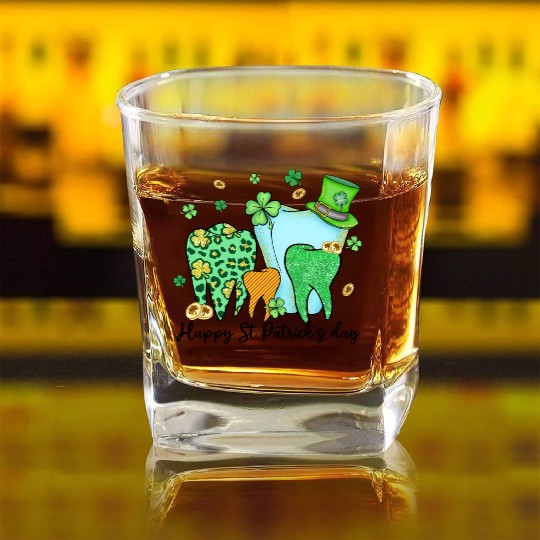 Happy Nurse Patricks Day Square Whiskey Glasses