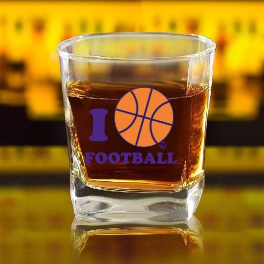 I Love Football Square Whiskey Glasses