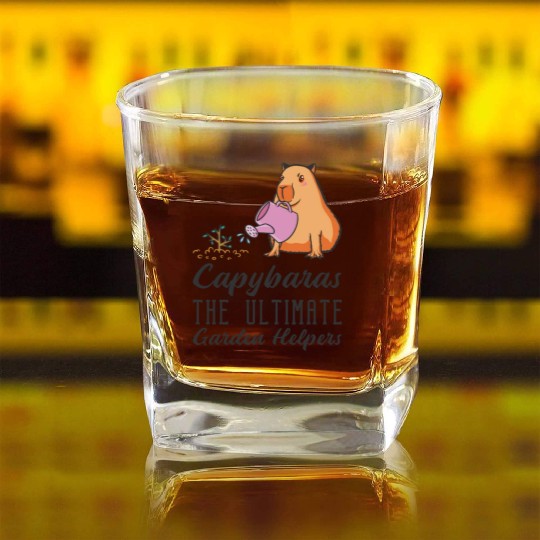 Gardening Capybara Garden Planting Gardener Square Whiskey Glasses