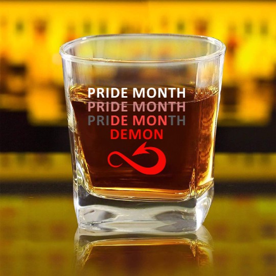 Pride Month Pride Month Pride Month Demon LGBT Square Whiskey Glasses