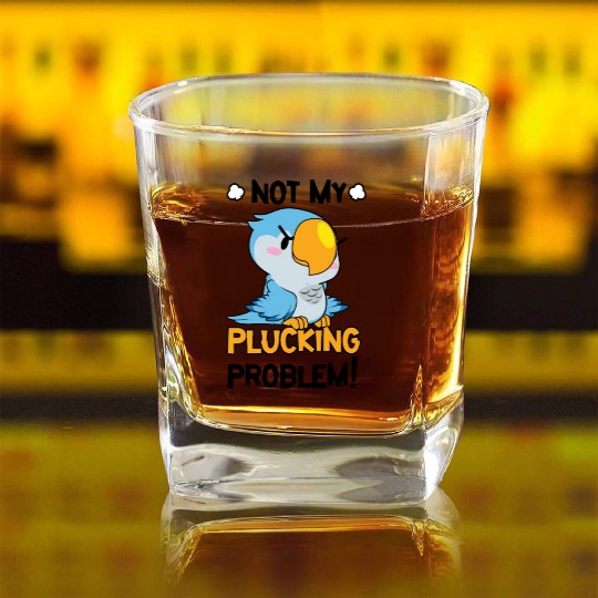 Chicken Mean Pet Plucking Angry Farm Animal Square Whiskey Glasses