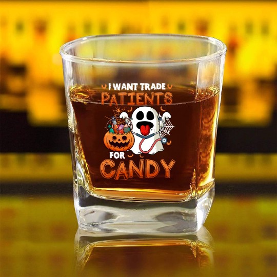 Nurse Halloween Will Trade Patients For Candy Square Whiskey Glasses