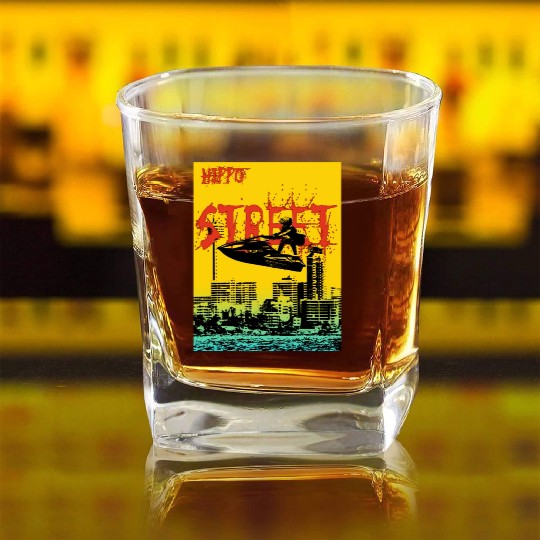Brand Hippo Street, Thailand has temples, large pi Square Whiskey Glasses