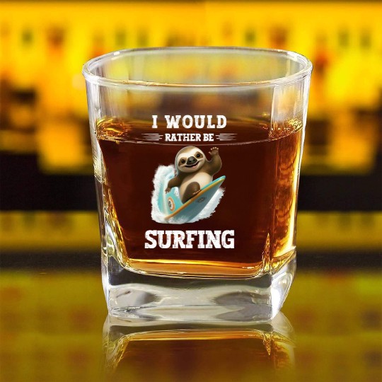 I'm Enough I'm Going Surfing Windsurfer Saying Square Whiskey Glasses