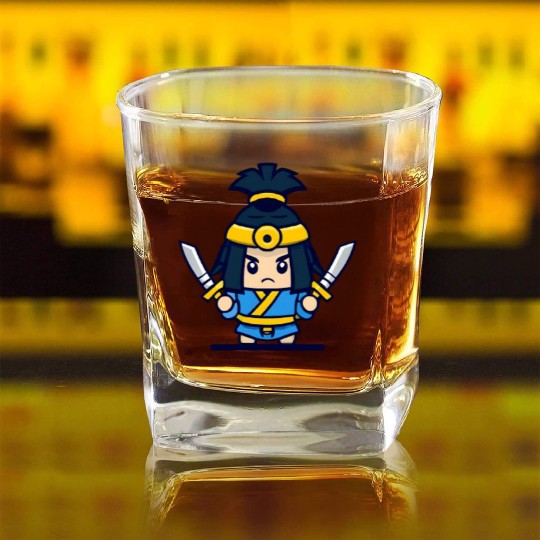 Samurai Japan Japanese fighter Square Whiskey Glasses